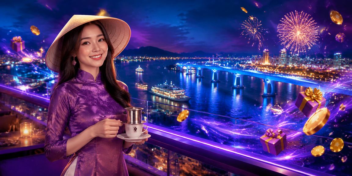 Người chơi thưởng thức cà phê và trải nghiệm tiền thưởng tại Huế